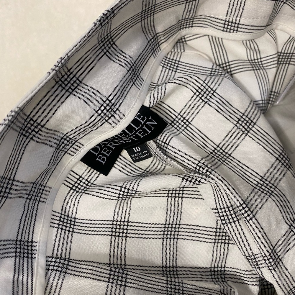 NWT Zip Up Plaid Pants Black & White - Picture 4 of 6